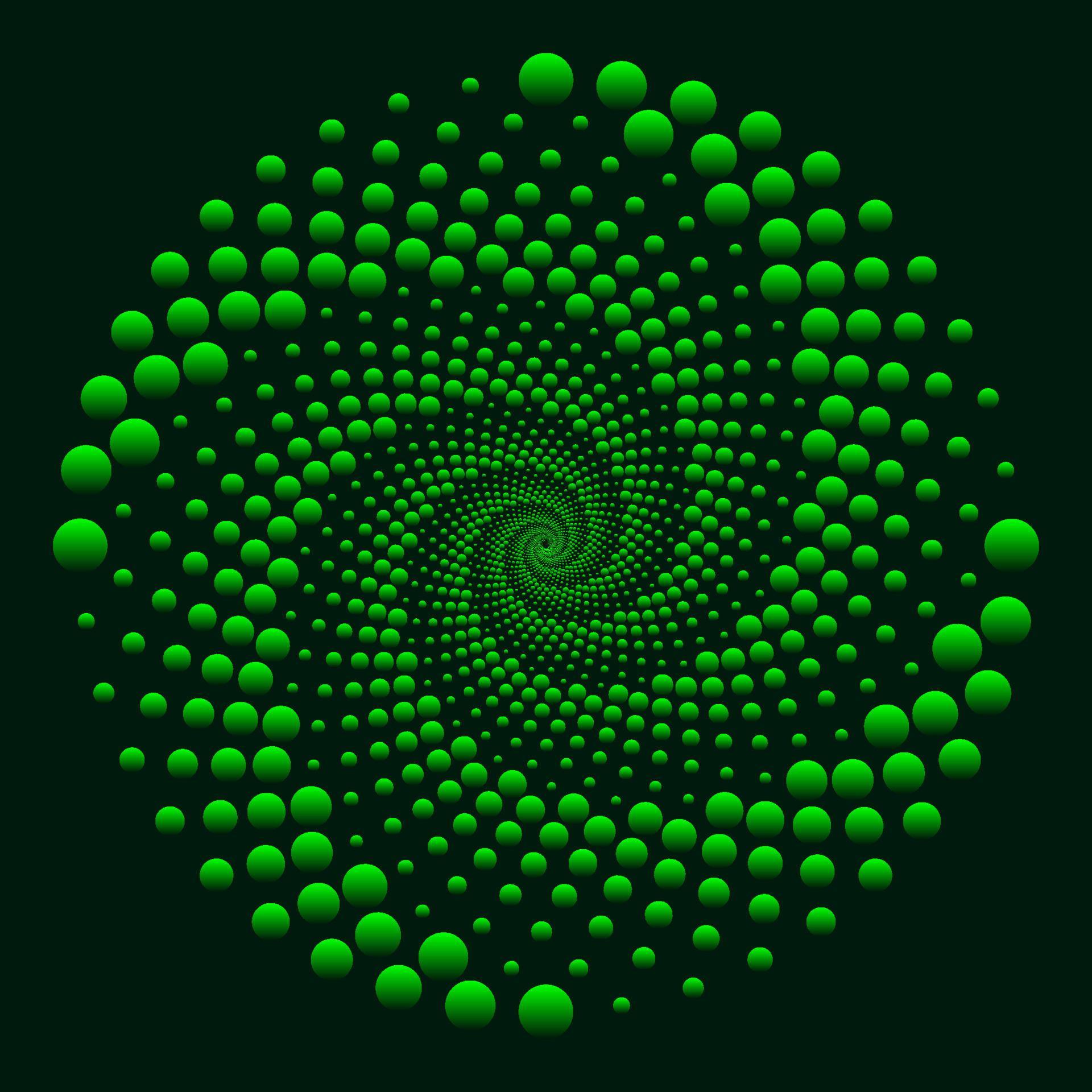 Spiral vortex formed from green circle with color gradient 5129952