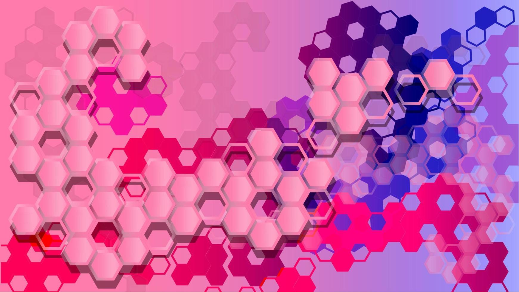 papel tapiz hexagonal rosa. color degradado con estilo de forma aleatoria. fondo abstracto del arte de la colmena vector