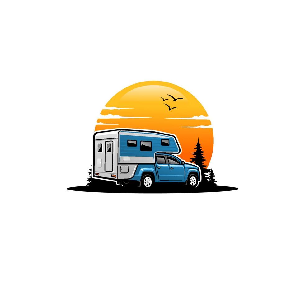 autocaravana - vector de casa rodante