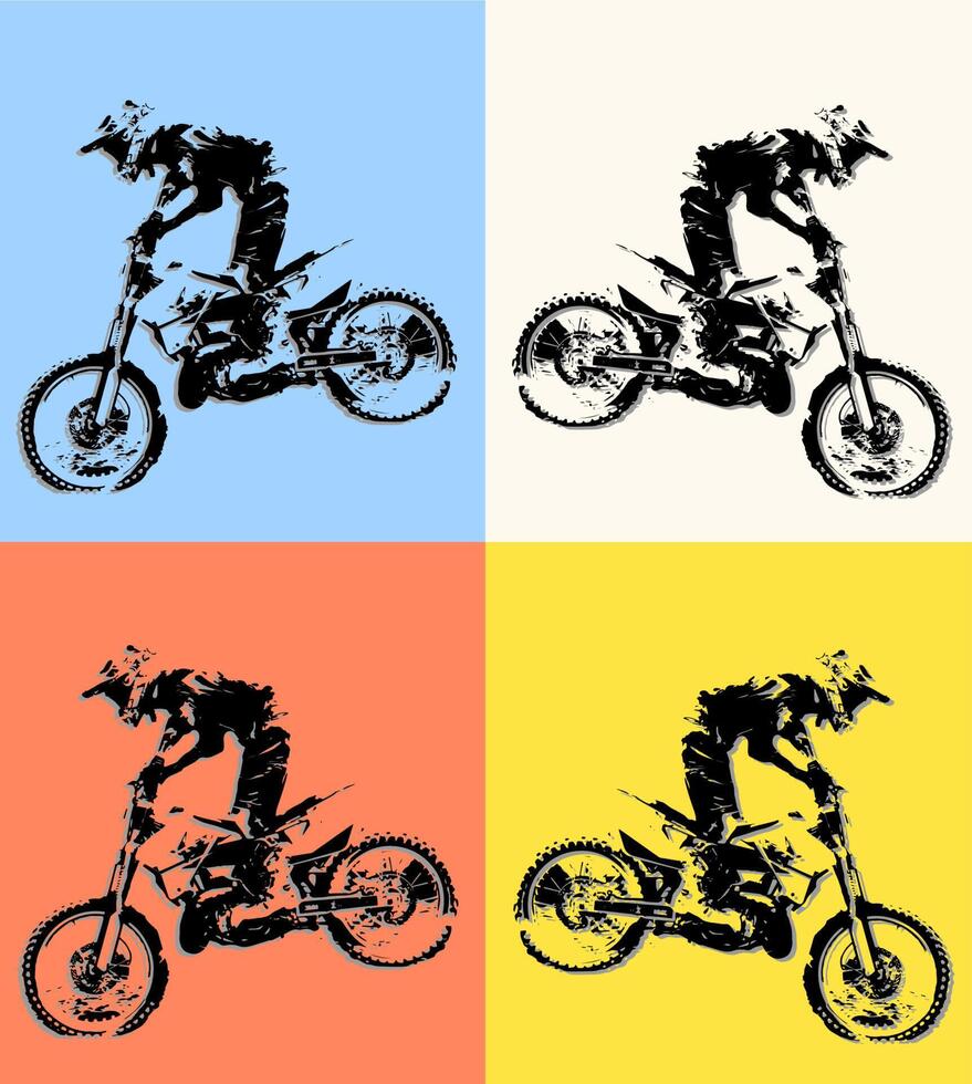 Pop art dirt bike poster vector