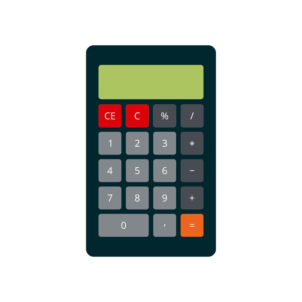 calculadora vector aislado sobre fondo blanco