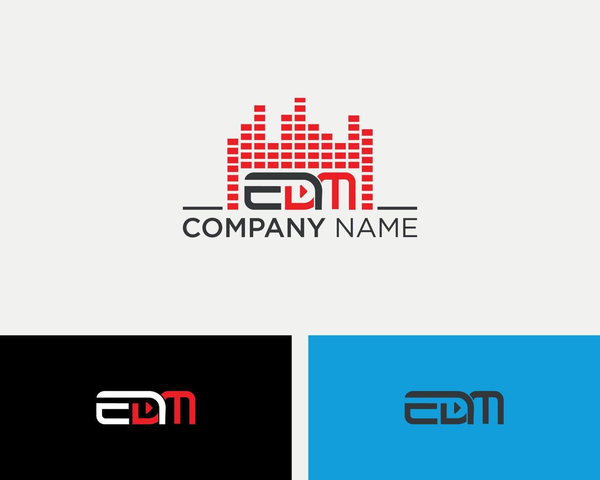 EDM Music Logo Design Template vector