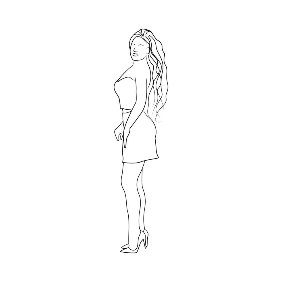 Girl Line Art vector