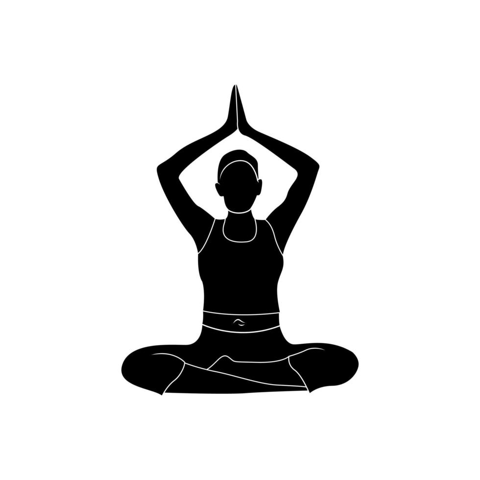 Women in Yoga Silhouette Vector