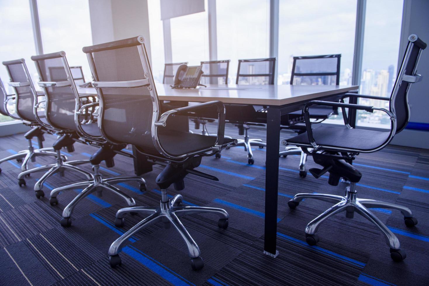 Blue background of Business conference room or meeting room photo