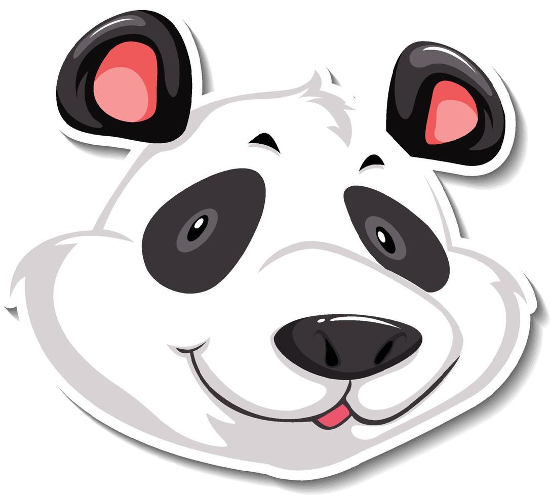 Head of Panda animal cartoon sticker vector