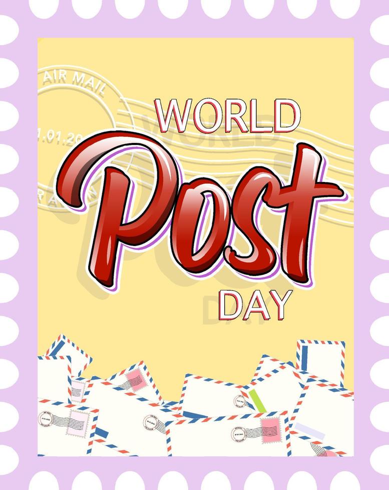 World Post Day logo with envelope vector