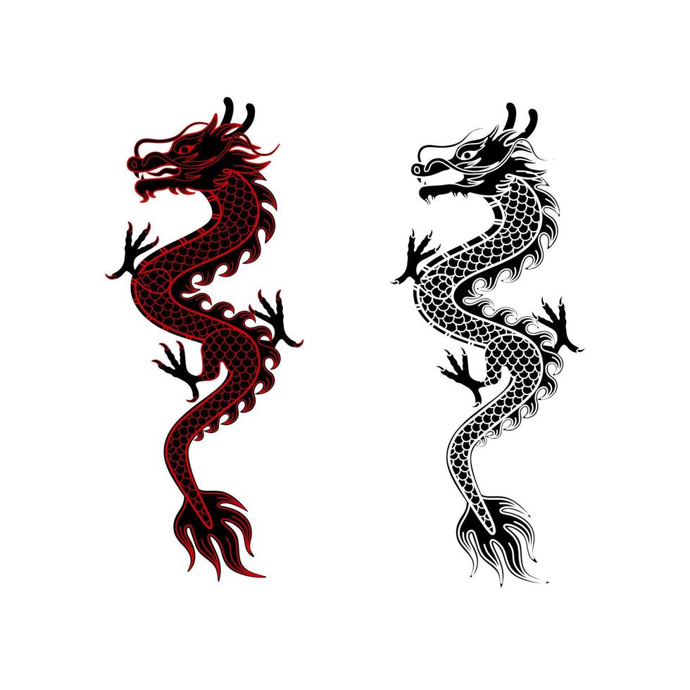 ilustración de dragón chino vector