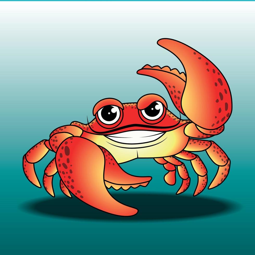 mascota de cangrejo de dibujos animados vector