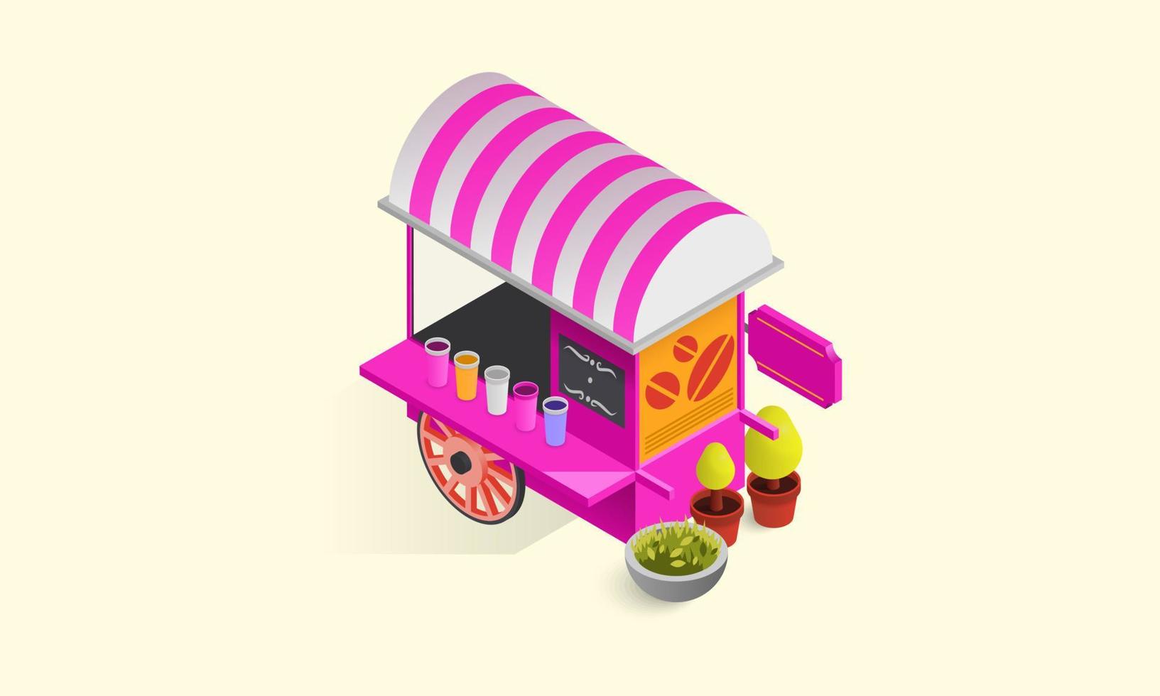 street restaurant and cafe isometric vector
