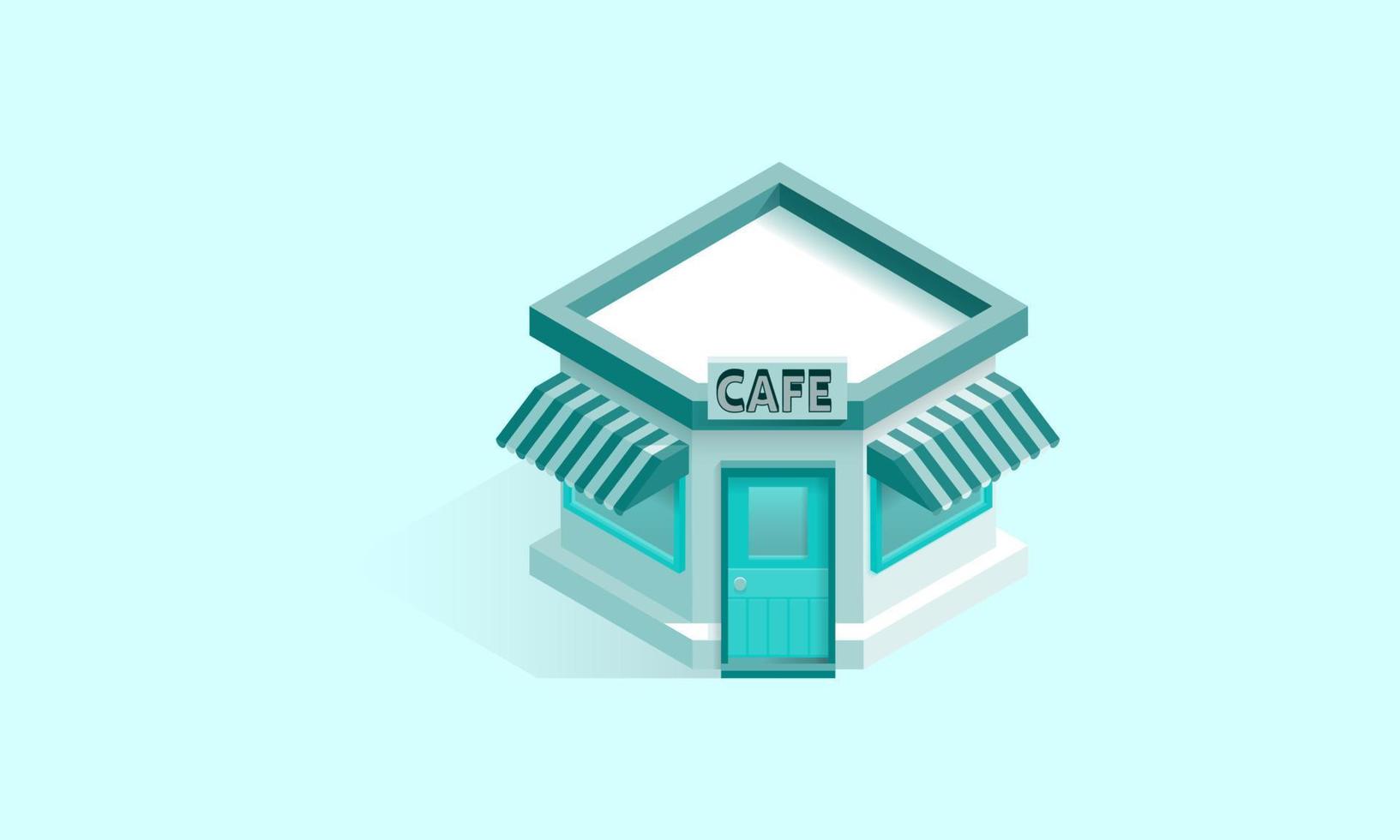 street restaurant and cafe isometric vector