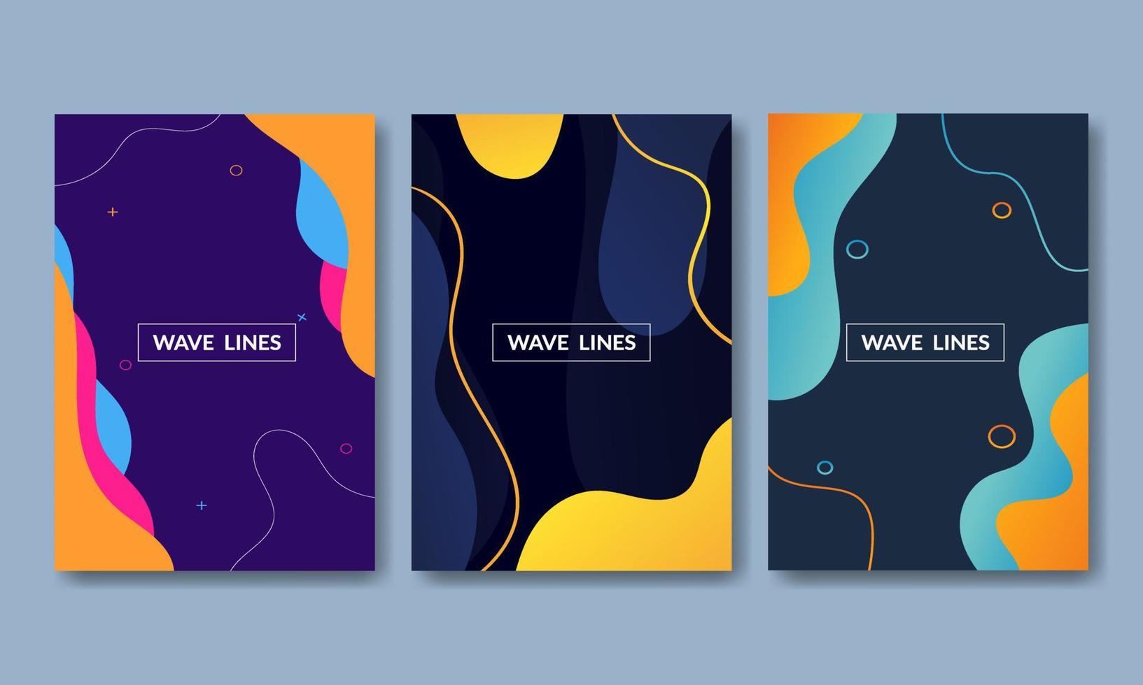 Set Design Cover Template With Colorful Liquid Effect vector