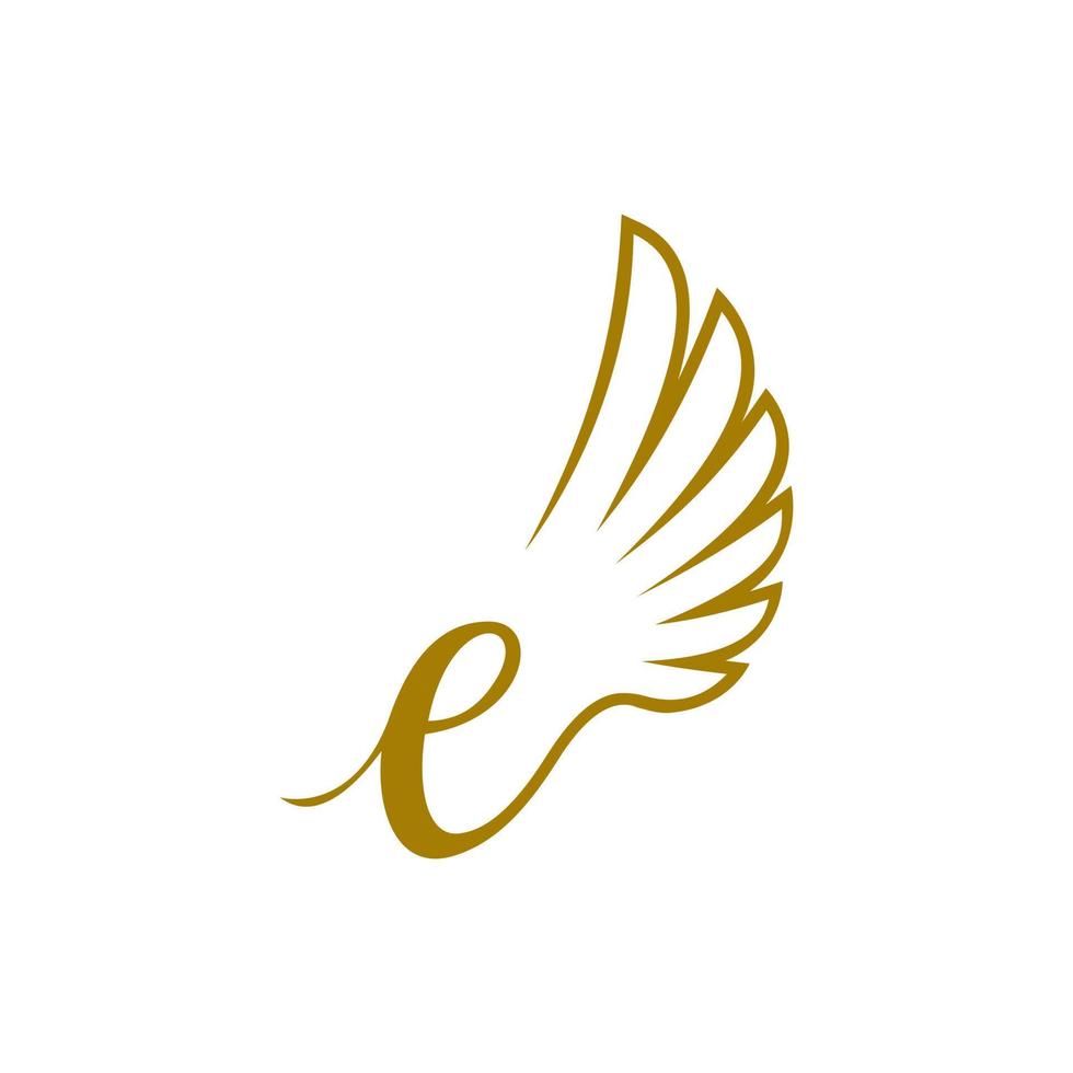 wing letter E logo design concept. vector illustration.