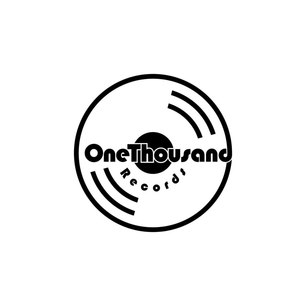 text one thousand record with disc design vector. vector