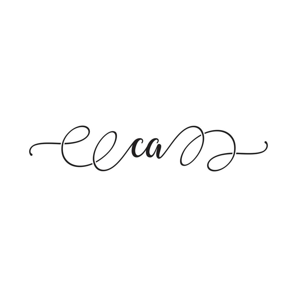 CA letter script logo design concept. vector