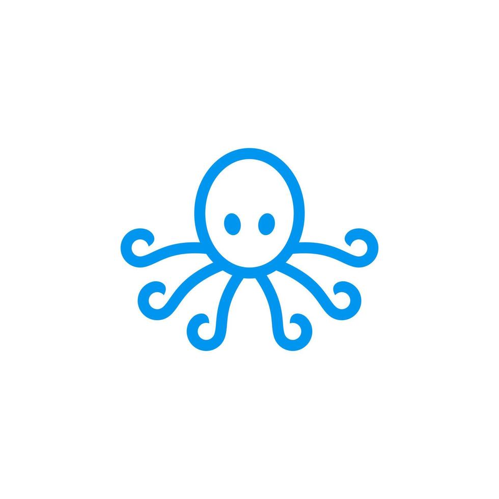 blue octopus logo design vector illustration.