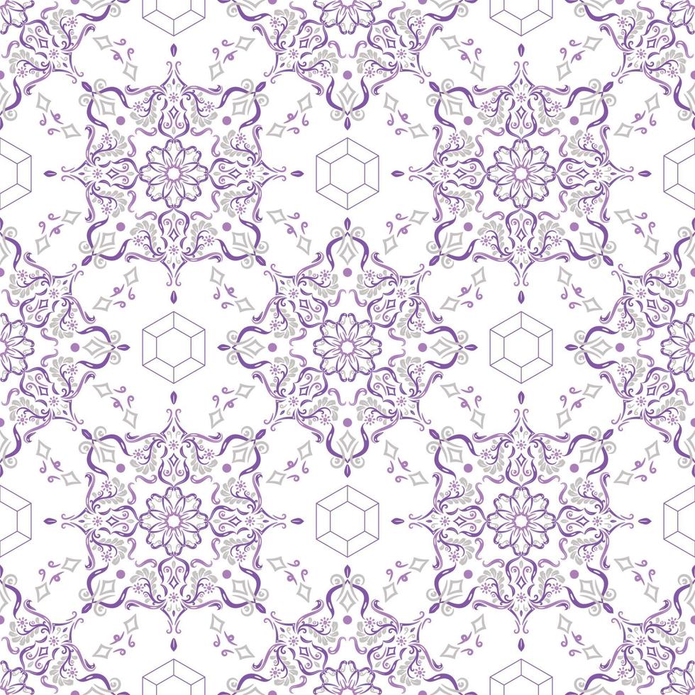 Vintage purple ornamental seamless pattern vector
