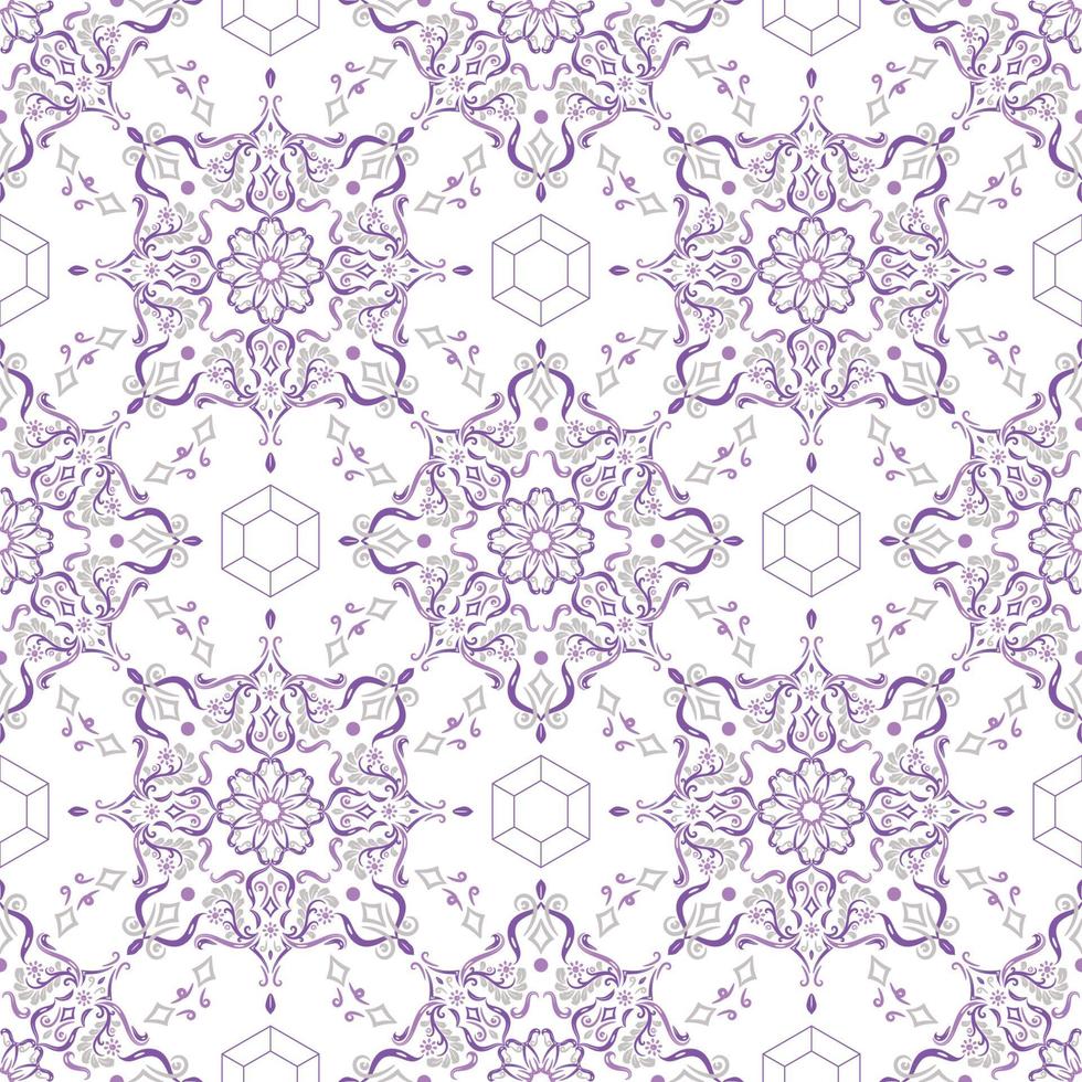 Vintage purple ornamental seamless pattern vector