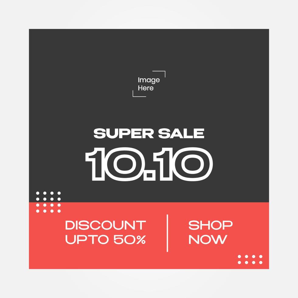 Post banner square super sale, suitable for content media social, media promotion vector