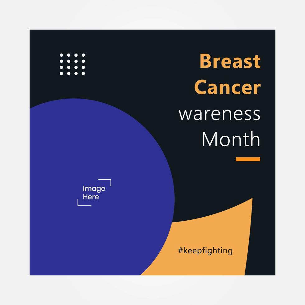 post banner cáncer de mama cuadrado, adecuado para medios sociales de contenido vector