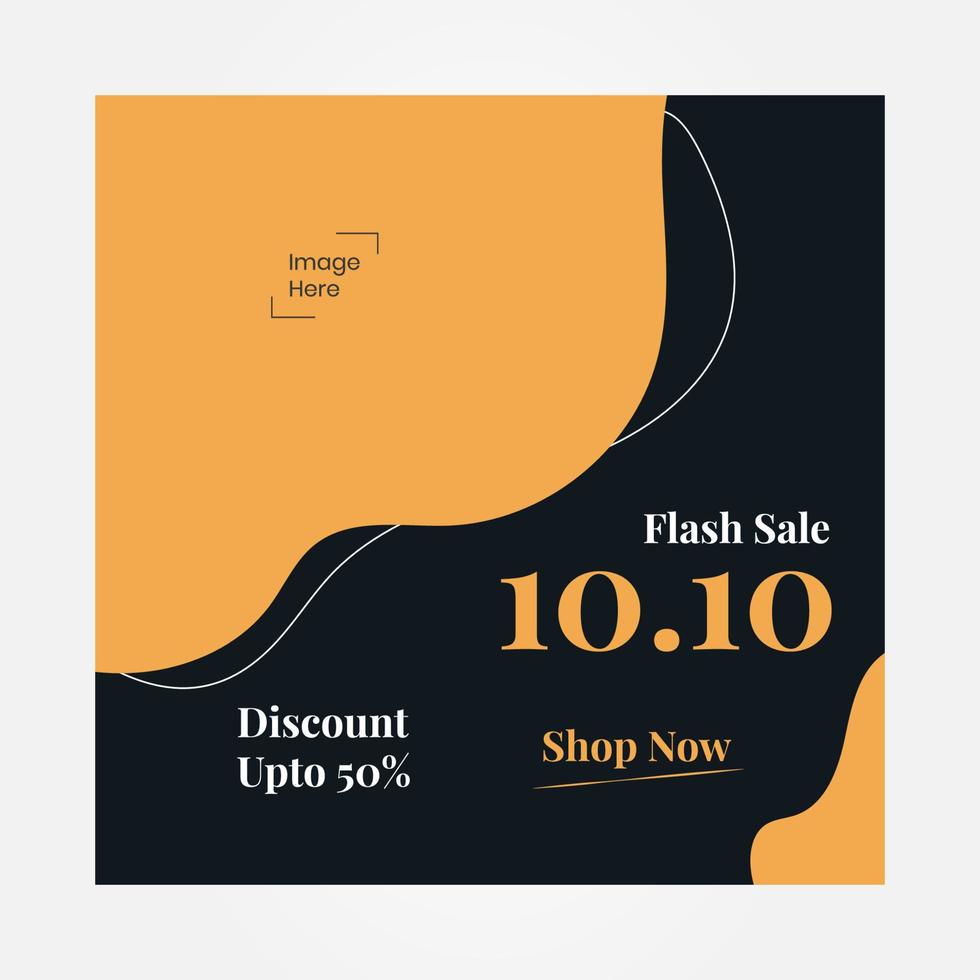 Post banner square flash sale, suitable for content media social, media promotion vector