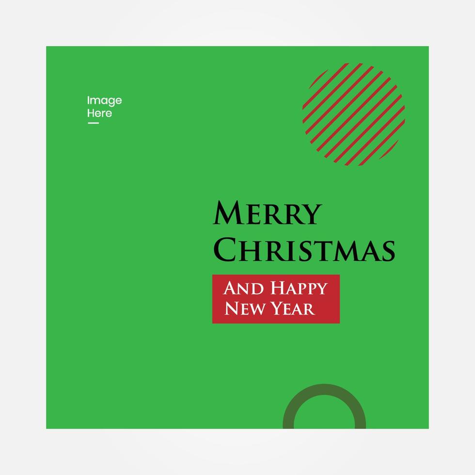 Feed banner square merry christmas design template, suitable for content media social vector