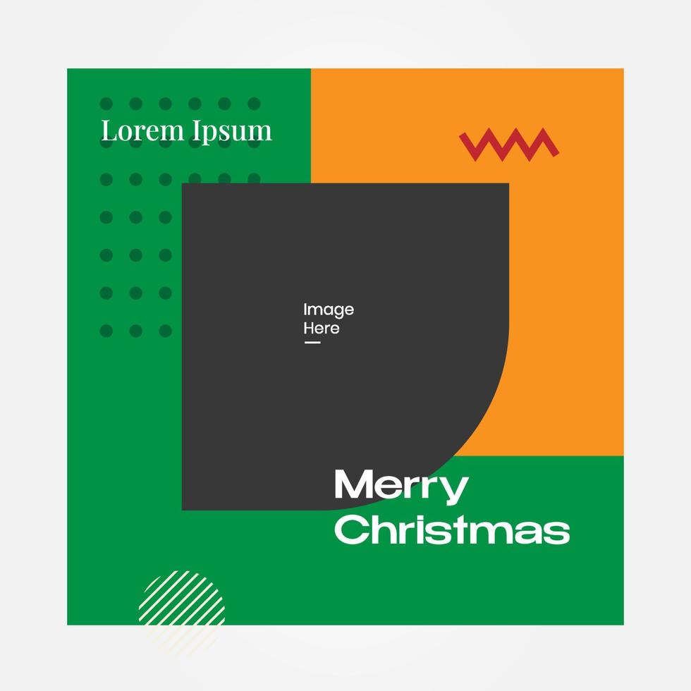 Modern social media post merry christmas. Suitable for poster digital banner. Digital Layout. Green color vector