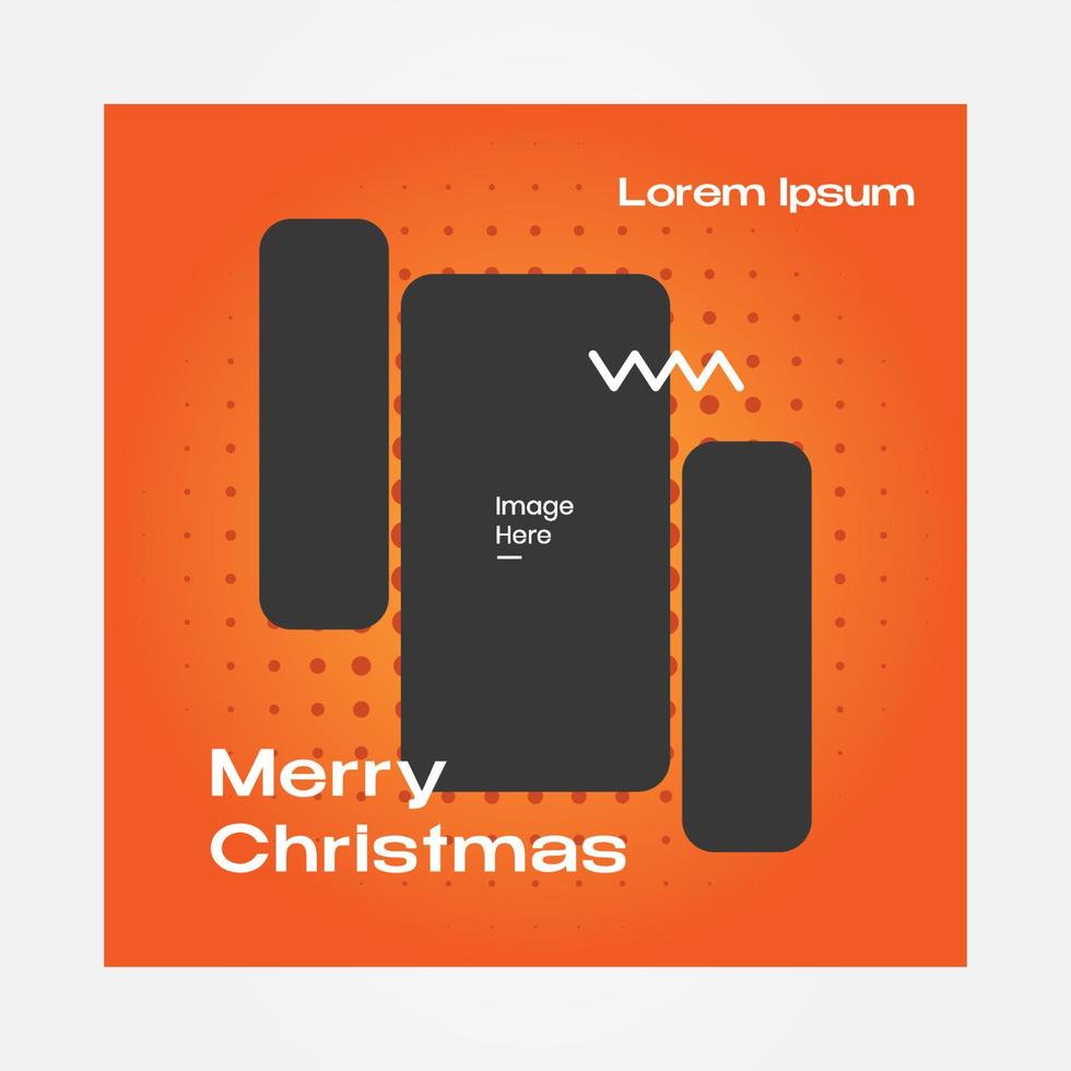 Social media post merry christmas. Suitable for poster digital banner. Digital Layout. Orange color vector