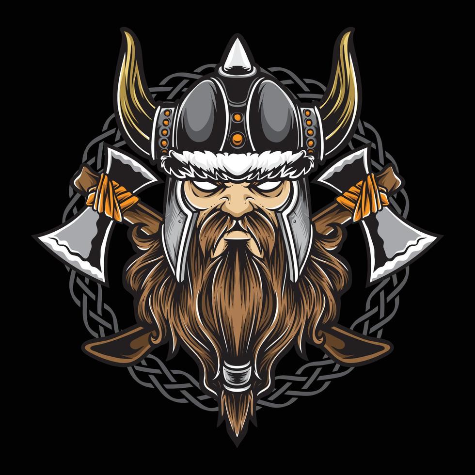 viking warrior with axe vector