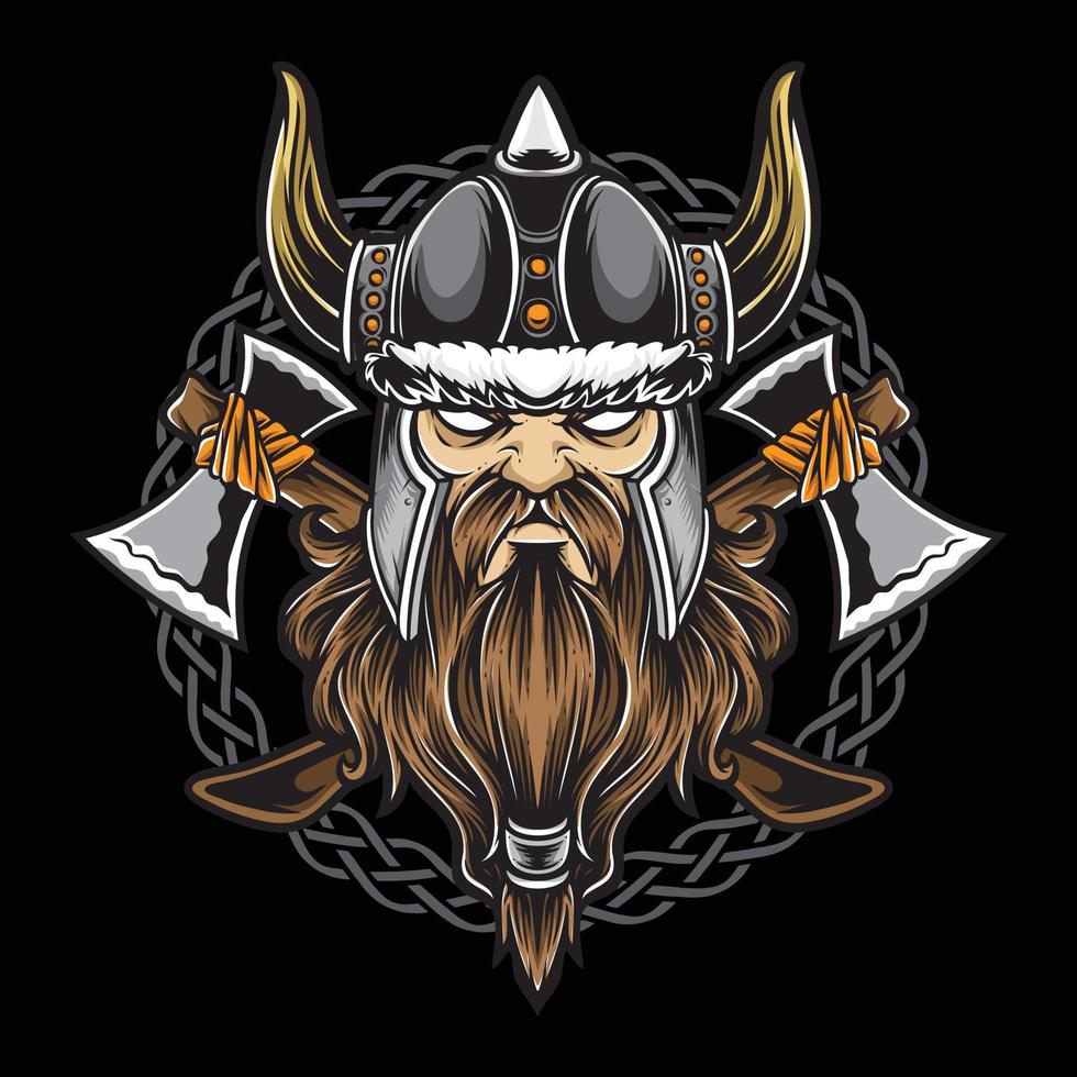 viking warrior with axe vector