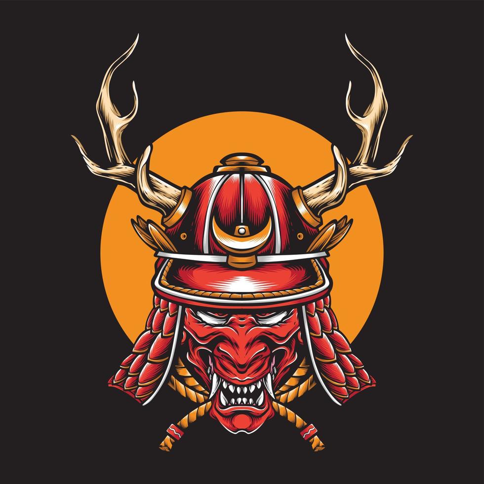 vector de armadura de cabeza samurai kabuto