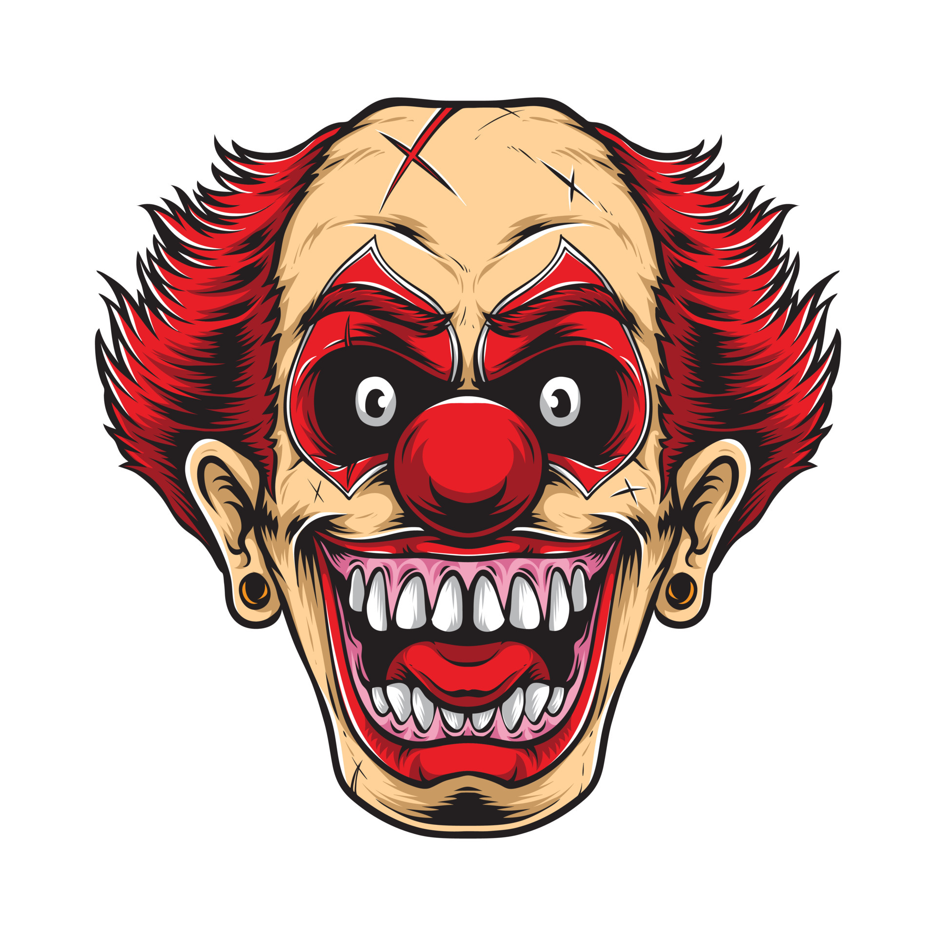scary red clown vector logo 5131265 Vector Art at Vecteezy