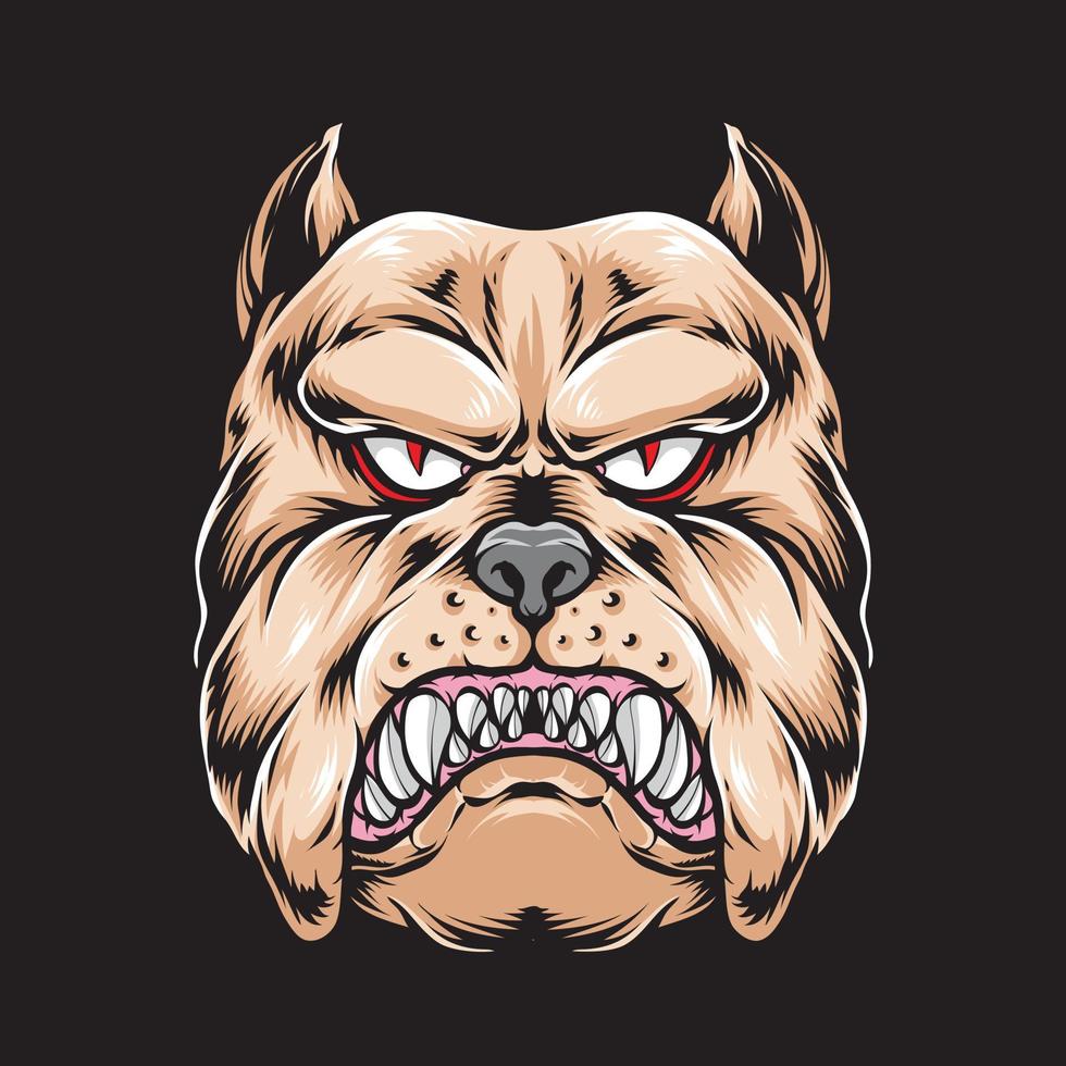 vector de cabeza de bulldog y logotipo