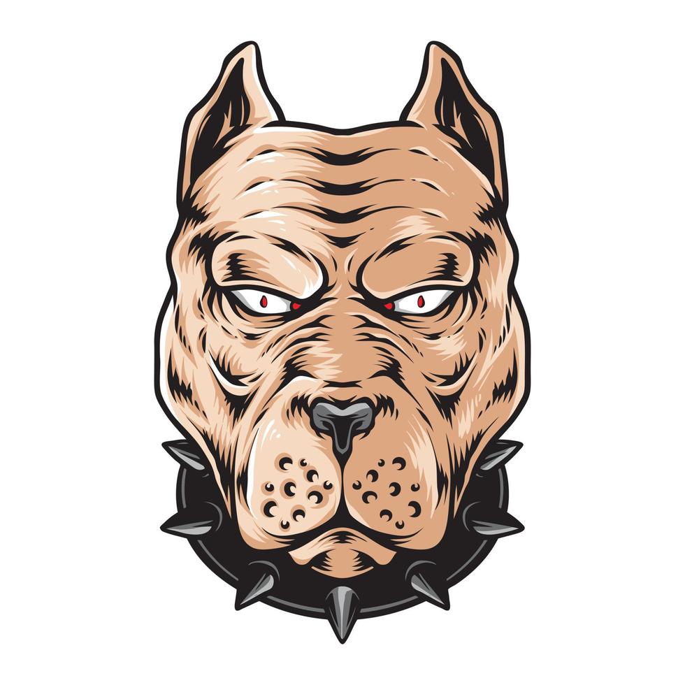 pitbull head vector and illustration