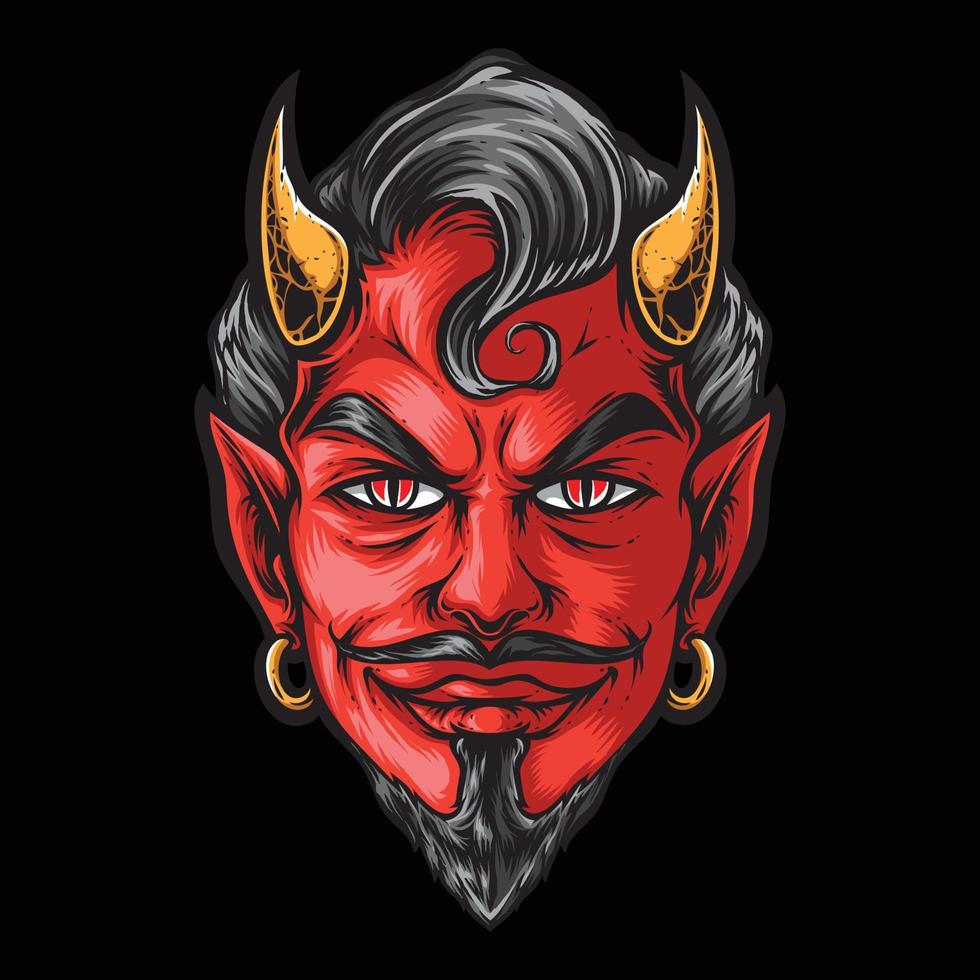 devil head vector logo illustration