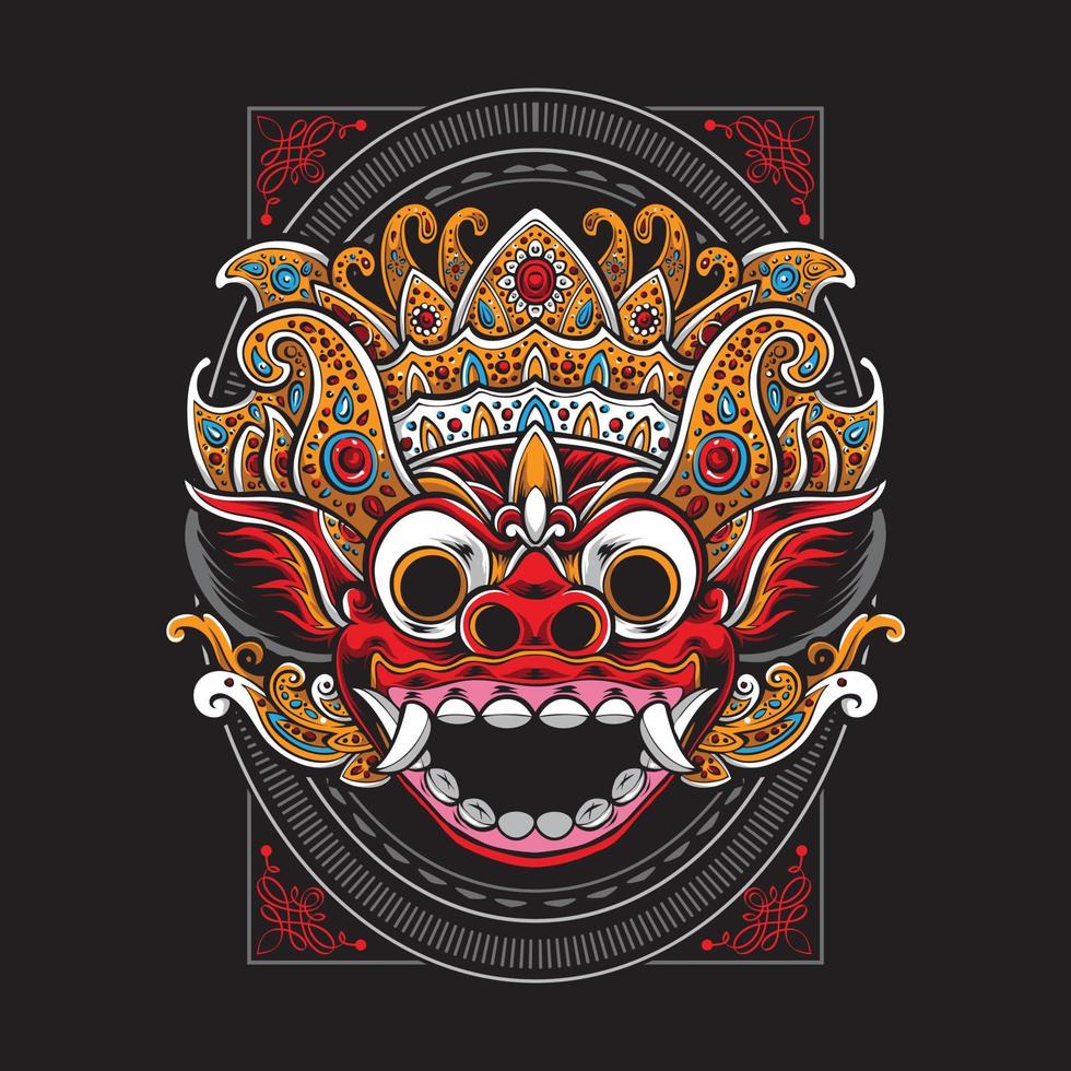 barong mask vector illustration