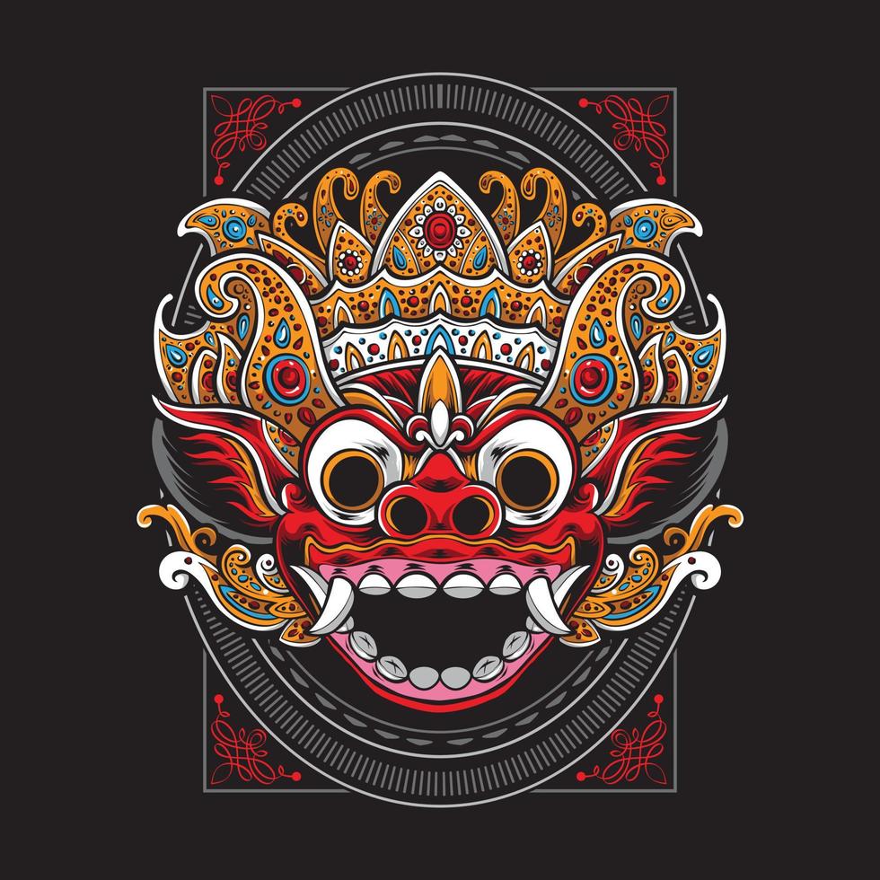 barong mask vector illustration