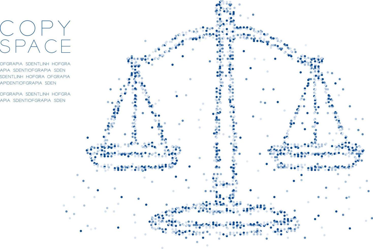 Abstract Geometric Circle dot molecule particle pattern Scales balance shape, VR technology law concept design blue color illustration isolated on white background with copy space, vector eps 10