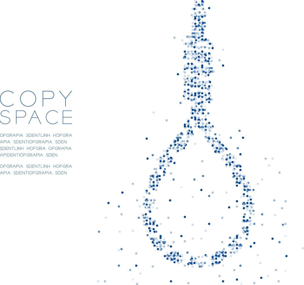 Abstract Geometric Circle dot molecule particle pattern Animal lasso Trap shape, VR technology business risk concept design blue color illustration isolated on white background with copy space, vector