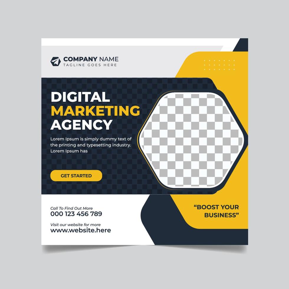 Digital marketing agency online webinar or corporate social media post web banner template vector