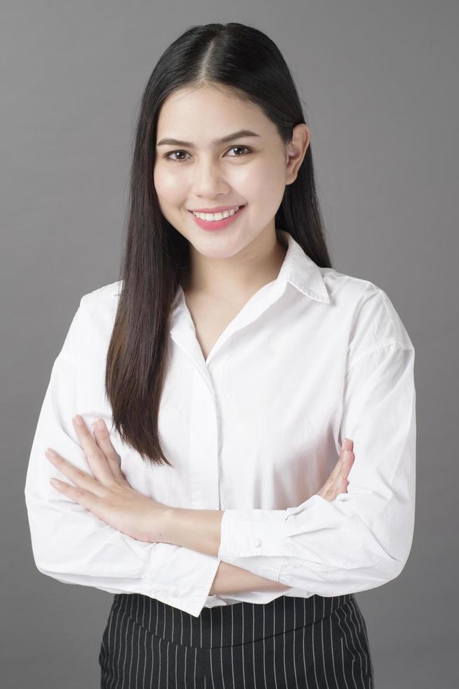 Beautiful confident woman portrait  in studio photo