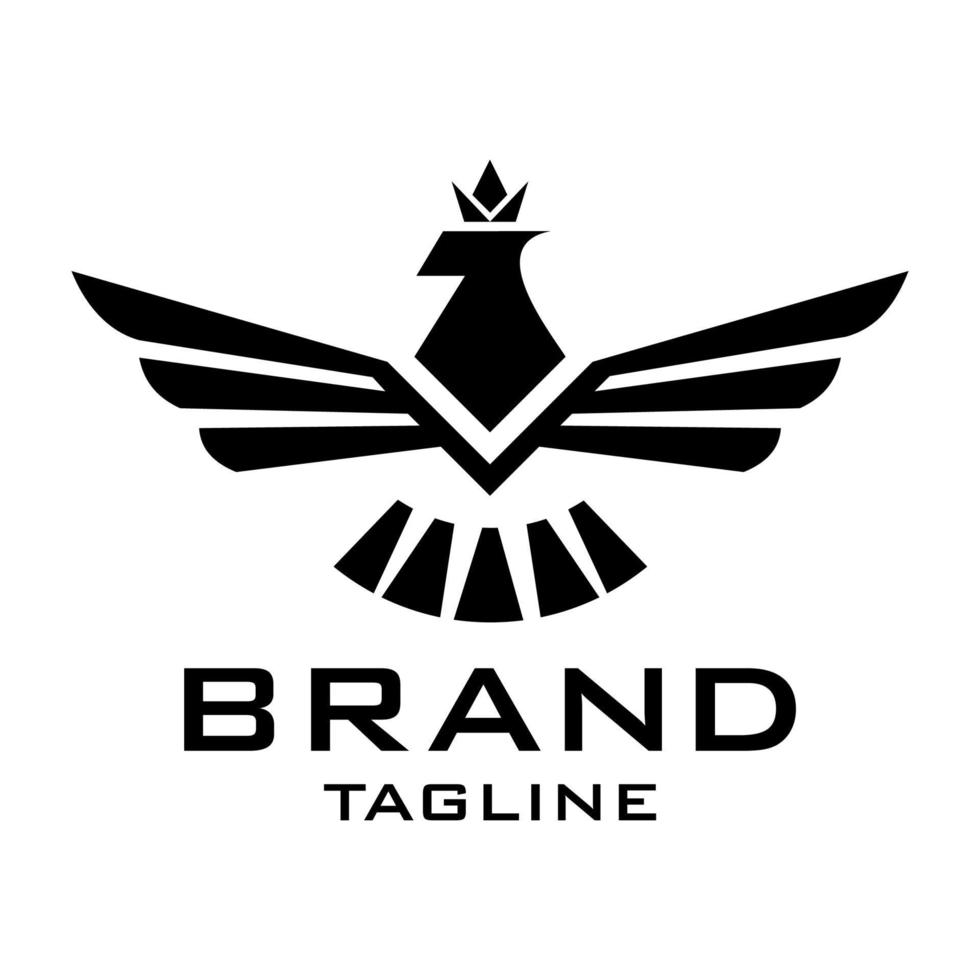 logotipo de águila con corona de rey, estilo monograma, adecuado para logotipos de empresa relacionados con águilas vector