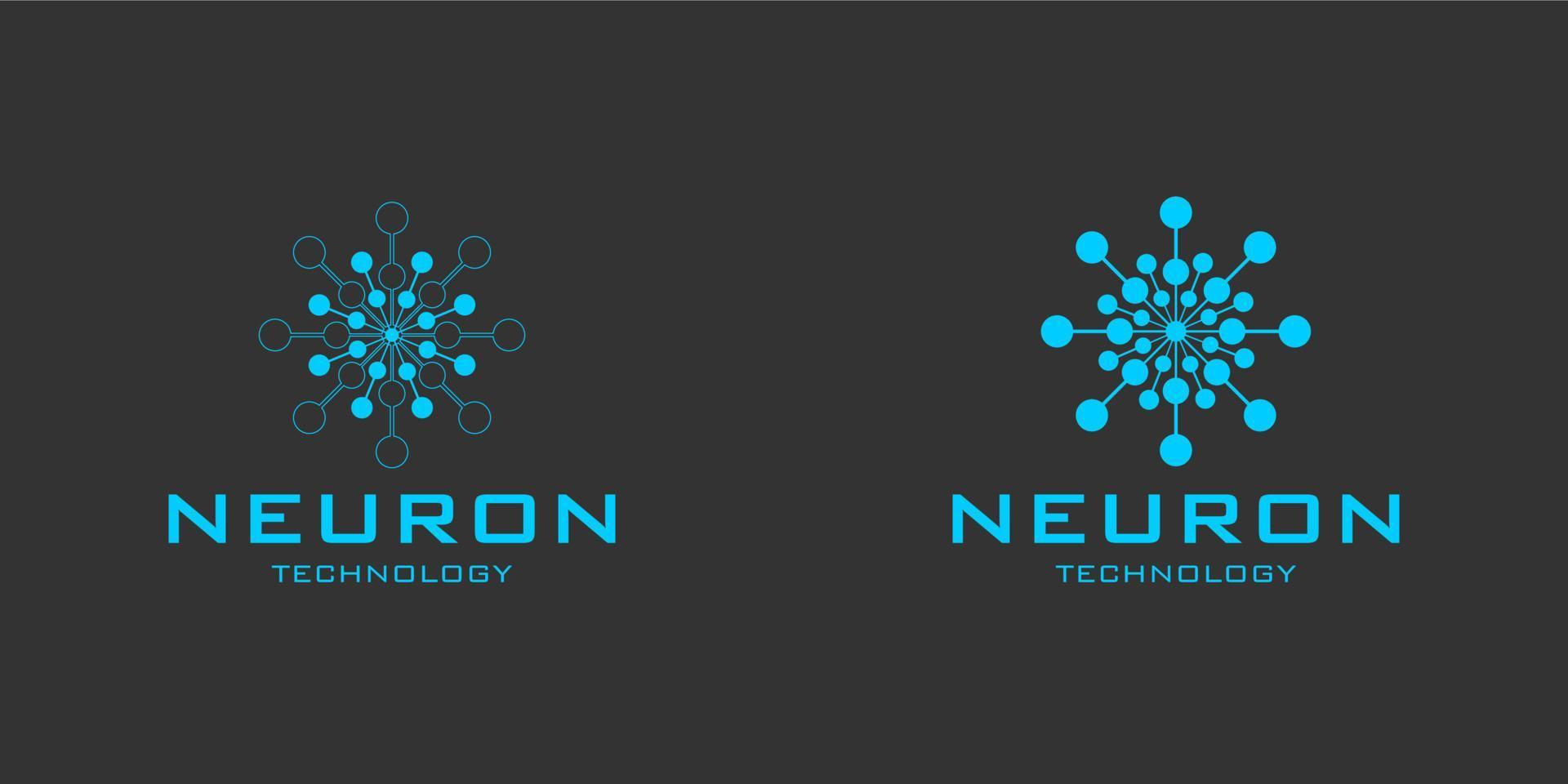 logotipo de neurona abstracta. símbolo de la neurona de tecnología vector