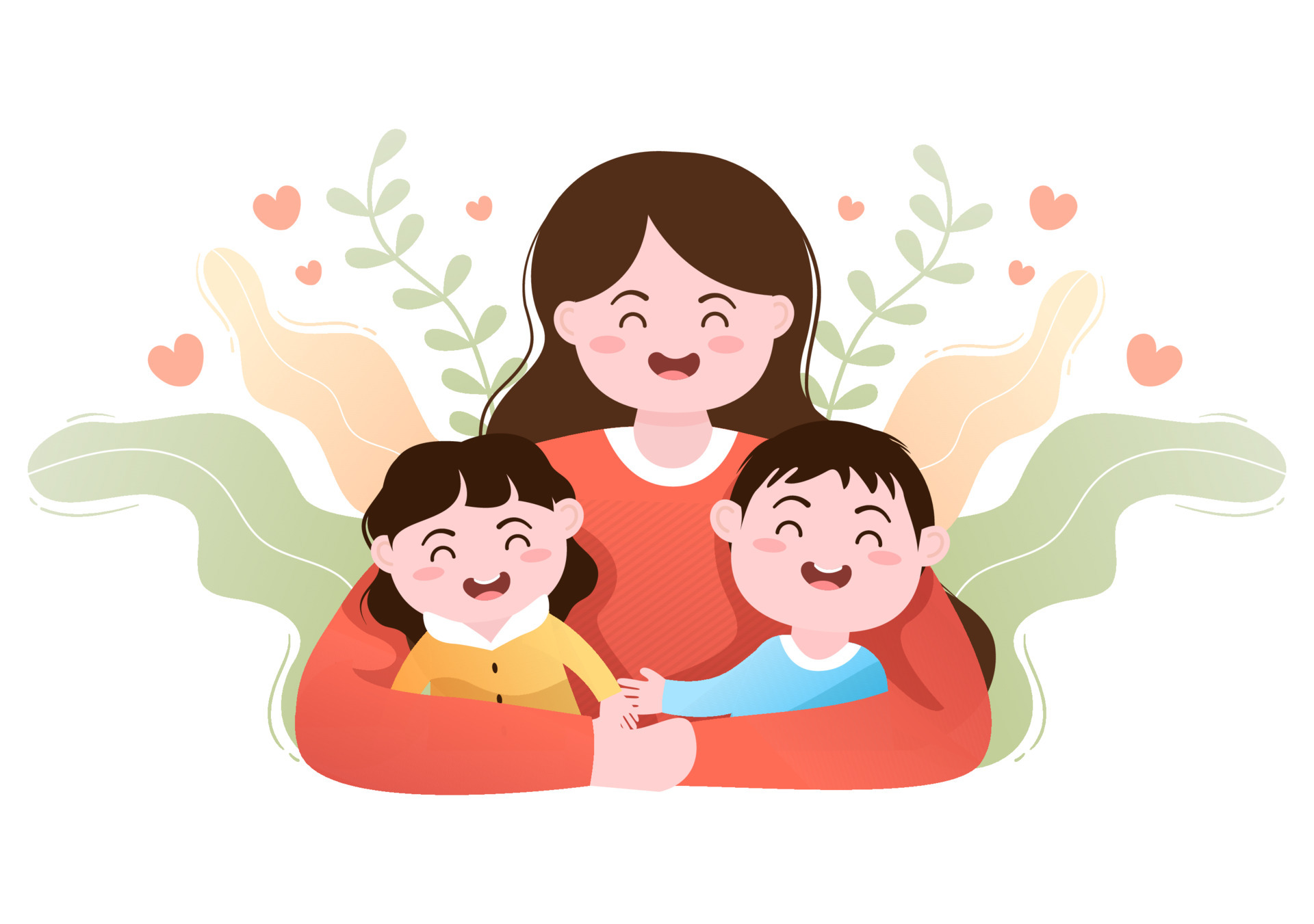 Parenting of Mother, Father and Kids Embracing Each Other in Loving Family.  Cute Cartoon Background Vector Illustration for Banner or Psychology  5131999 Vector Art at Vecteezy