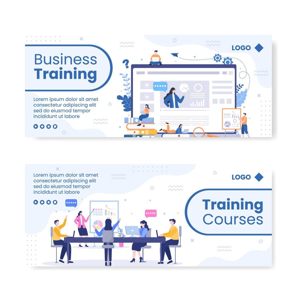 formación empresarial en línea, seminario o cursos plantilla de banner ilustración plana editable de fondo cuadrado para redes sociales o tarjeta de felicitación vector