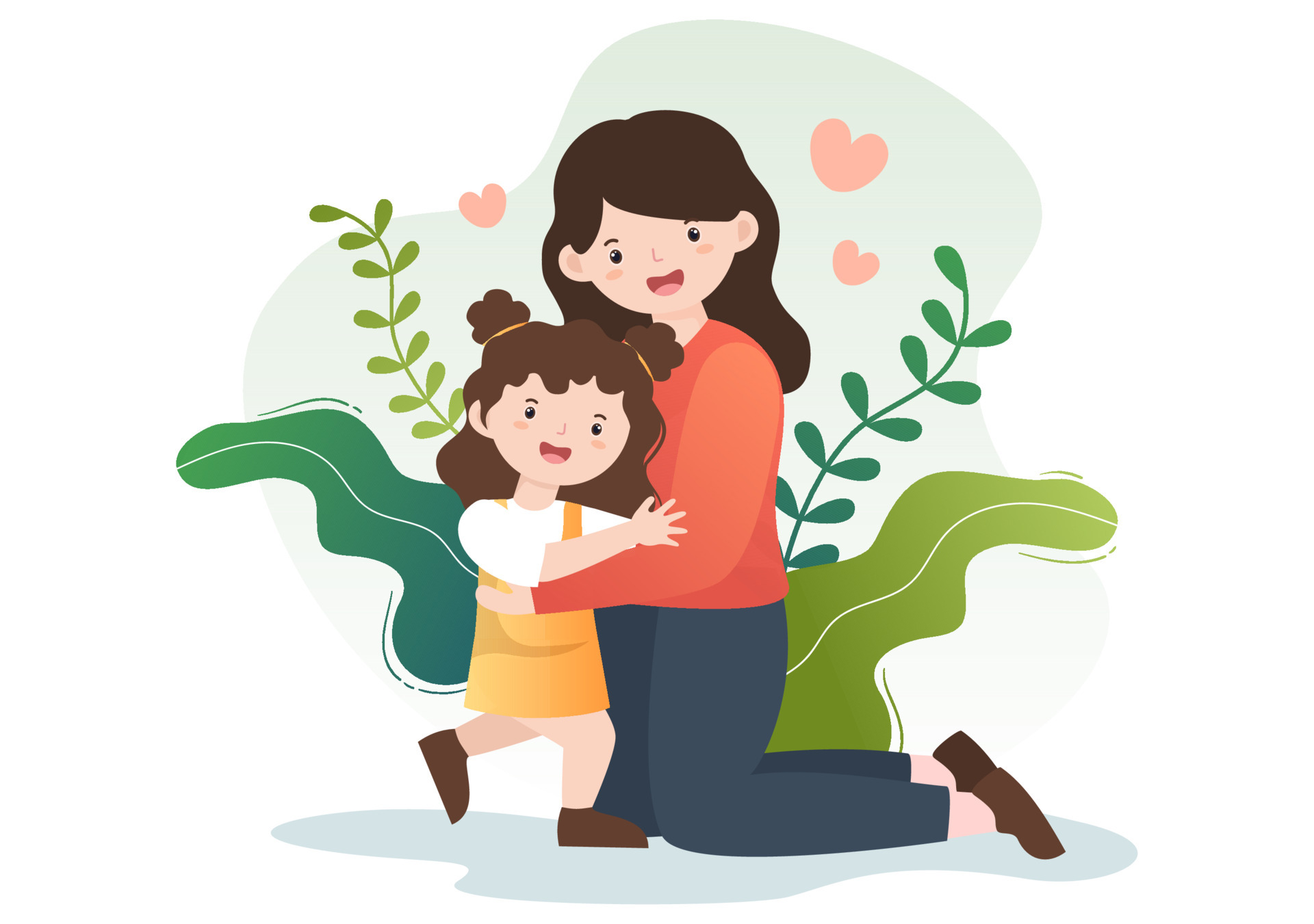 Parenting of Mother, Father and Kids Embracing Each Other in Loving Family.  Cute Cartoon Background Vector Illustration for Banner or Psychology  5132007 Vector Art at Vecteezy