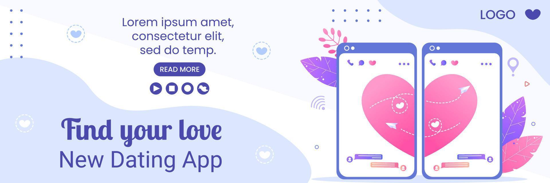 Dating App For a Love Match Cover Template Flat Design Illustration Editable of Square Background Suitable to Social Media or Valentine Greetings Card vector