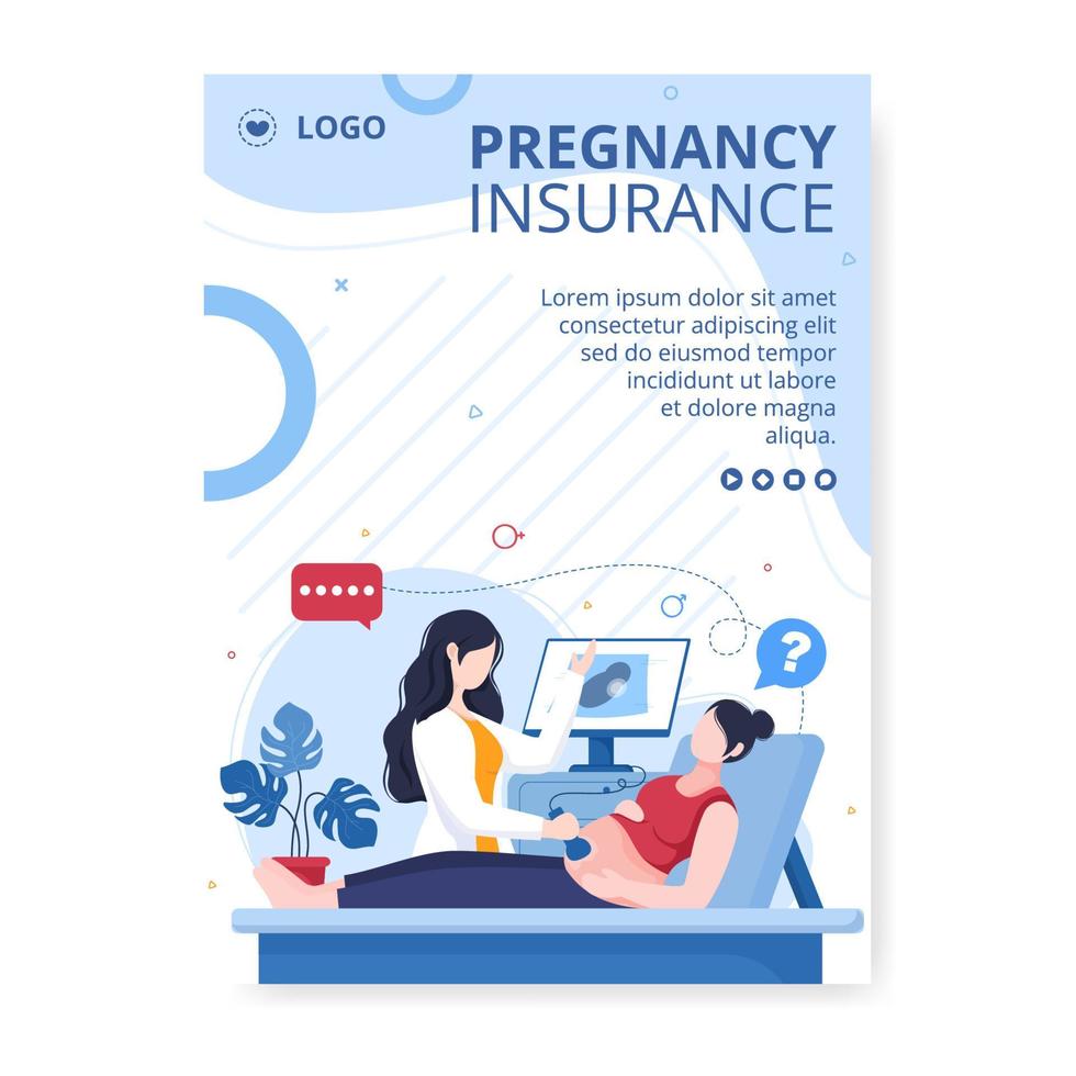 Pregnant Lady or Mother Poster Health care Template Flat Design Illustration Editable of Square Background for Social media or Greetings Card vector