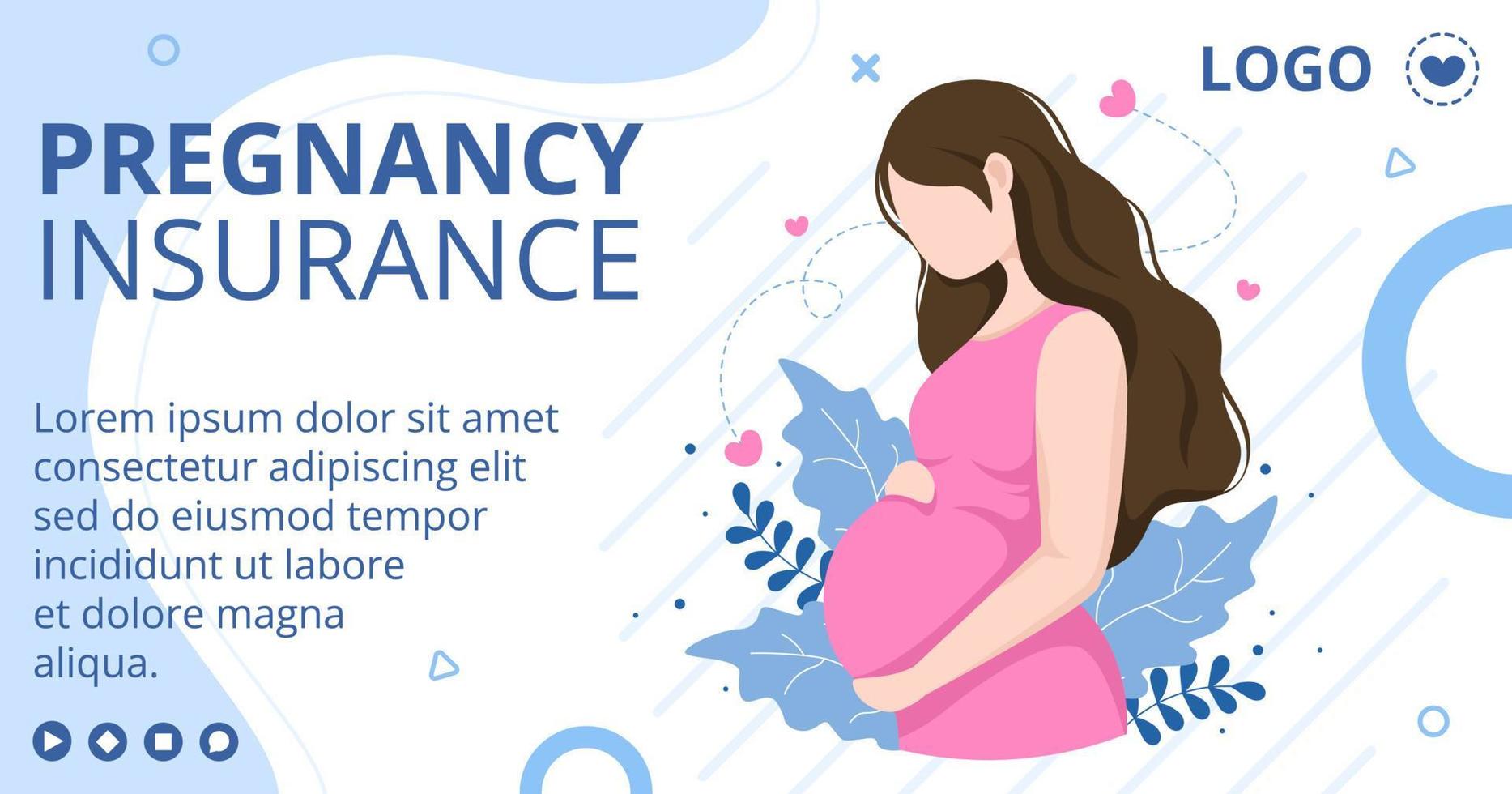 Pregnant Lady or Mother Post Health care Template Flat Design Illustration Editable of Square Background for Social media or Greetings Card vector