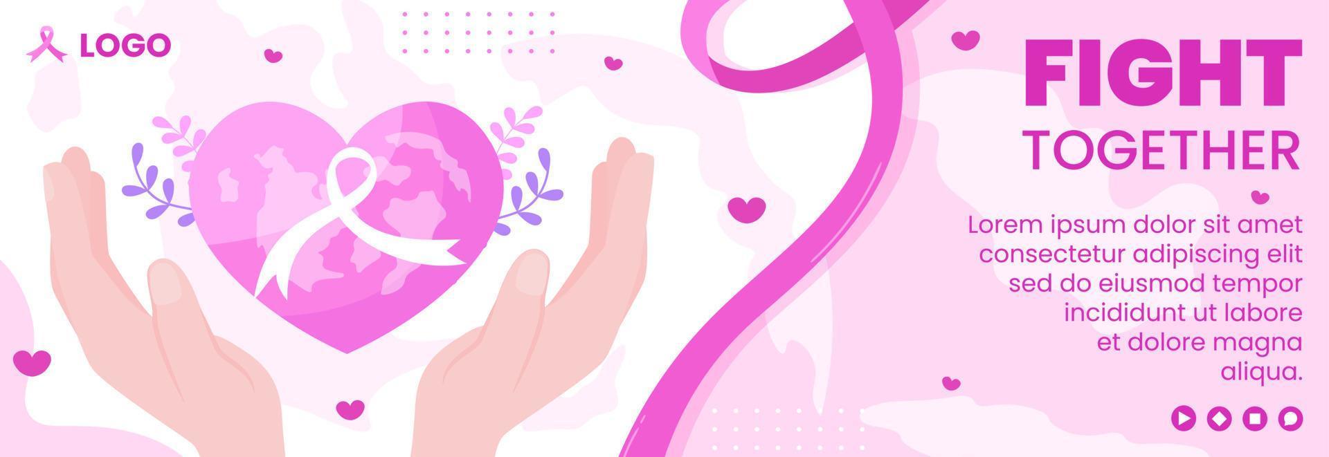 World Cancer Day Cover Template Flat Design Health care Illustration Editable of Square Background for Social media, Greetings Card or Web Ads vector